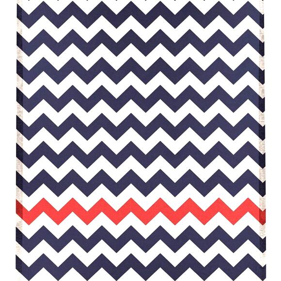 Navy Chevron Stripe Throw Soft Flannel Blanket Made in USA 50x60" NEW - A6367 - Picture 2 of 2